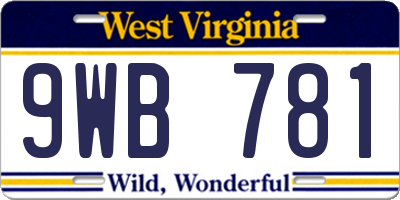 WV license plate 9WB781