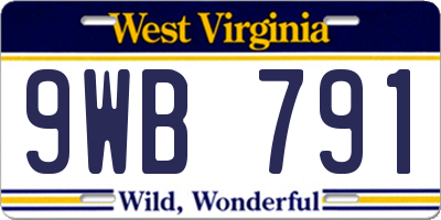 WV license plate 9WB791