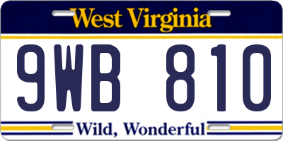 WV license plate 9WB810