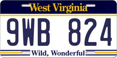 WV license plate 9WB824
