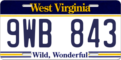 WV license plate 9WB843