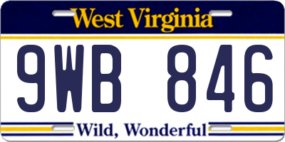 WV license plate 9WB846