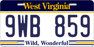 WV license plate 9WB859