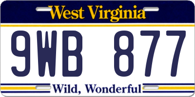 WV license plate 9WB877