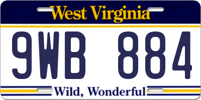 WV license plate 9WB884