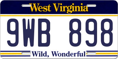 WV license plate 9WB898