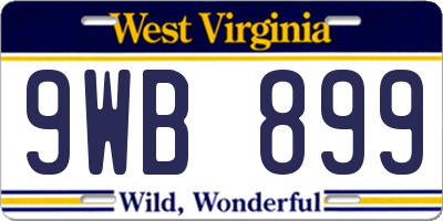 WV license plate 9WB899