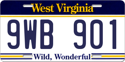 WV license plate 9WB901