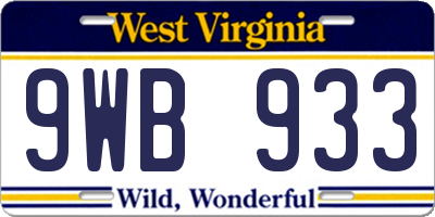 WV license plate 9WB933