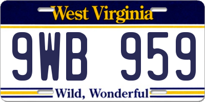 WV license plate 9WB959
