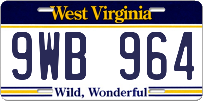 WV license plate 9WB964