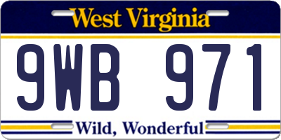 WV license plate 9WB971