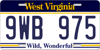 WV license plate 9WB975