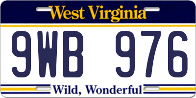 WV license plate 9WB976