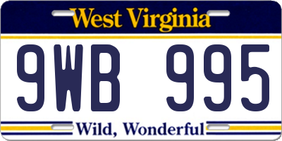 WV license plate 9WB995