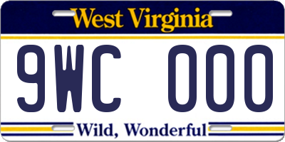 WV license plate 9WC000