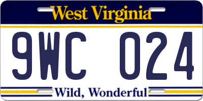 WV license plate 9WC024