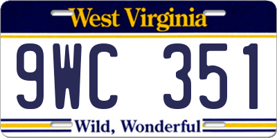 WV license plate 9WC351