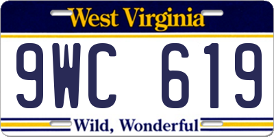 WV license plate 9WC619