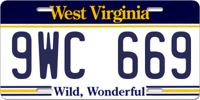WV license plate 9WC669