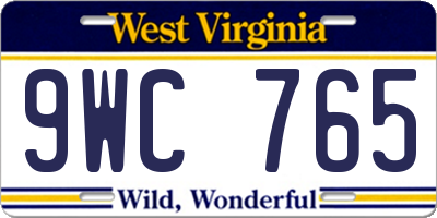 WV license plate 9WC765