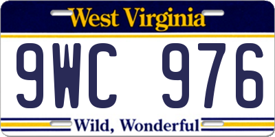 WV license plate 9WC976