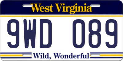 WV license plate 9WD089