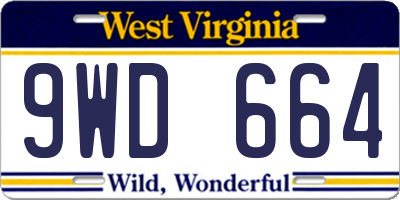 WV license plate 9WD664