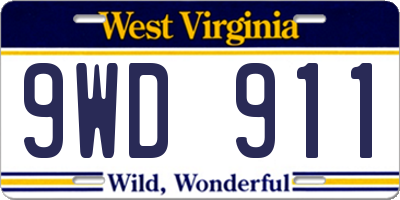 WV license plate 9WD911