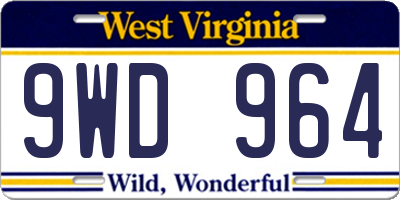 WV license plate 9WD964