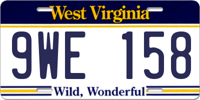 WV license plate 9WE158