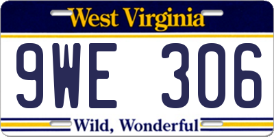 WV license plate 9WE306