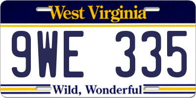 WV license plate 9WE335