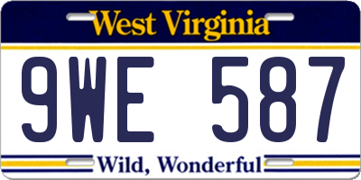WV license plate 9WE587