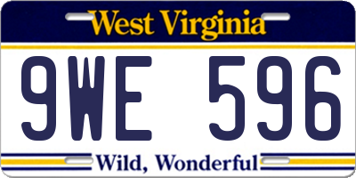 WV license plate 9WE596