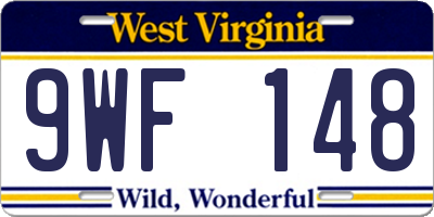 WV license plate 9WF148