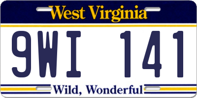 WV license plate 9WI141