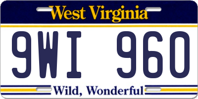 WV license plate 9WI960