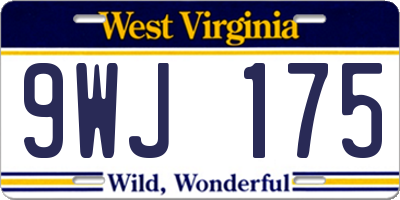 WV license plate 9WJ175