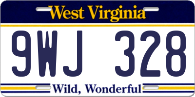 WV license plate 9WJ328