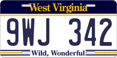 WV license plate 9WJ342