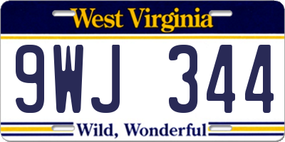 WV license plate 9WJ344
