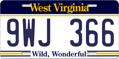 WV license plate 9WJ366