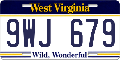 WV license plate 9WJ679