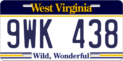 WV license plate 9WK438