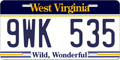 WV license plate 9WK535