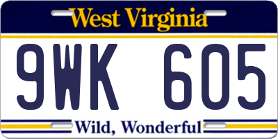 WV license plate 9WK605