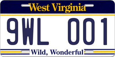 WV license plate 9WL001