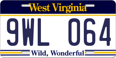 WV license plate 9WL064