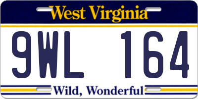 WV license plate 9WL164